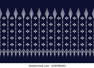 Geometric ethnic pattern traditional Design for background,carpet,wallpaper,clothing,wrapping,Batik,fabric,sarong,Vector illustration embroidery style.