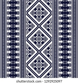 Geometric ethnic pattern traditional Design for background,carpet,wallpaper,clothing,wrapping,Batik,fabric,sarong,Vector illustration embroidery style.