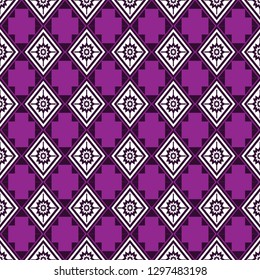 Geometric ethnic pattern traditional Design for background,carpet,wallpaper,clothing,wrapping,Batik,fabric,sarong,Vector illustration embroidery style.