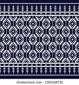 Geometric ethnic pattern traditional Design for background, carpet, wallpaper, clothing, wrapping, Batik, fabric, sarong, Vector illustration embroidery style.