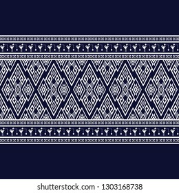Geometric ethnic pattern traditional Design for background, carpet, wallpaper, clothing, wrapping, Batik, fabric, sarong, Vector illustration embroidery style.