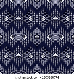 Geometric ethnic pattern traditional Design for background, carpet, wallpaper, clothing, wrapping, Batik, fabric, sarong, Vector illustration embroidery style.