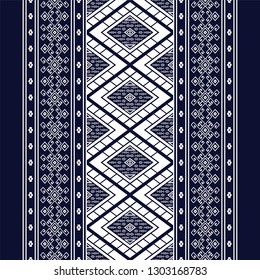 Geometric ethnic pattern traditional Design for background, carpet, wallpaper, clothing, wrapping, Batik, fabric, sarong, Vector illustration embroidery style.
