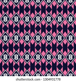 Geometric ethnic pattern traditional Design for background,carpet,wallpaper,clothing,wrapping,Batik,fabric,sarong,Vector illustration embroidery style.