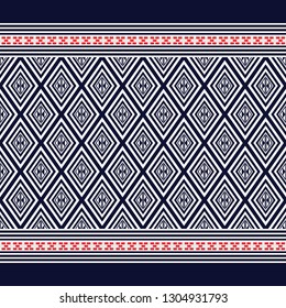 Geometric ethnic pattern traditional Design for background,carpet,wallpaper,clothing,wrapping,Batik,fabric,sarong,Vector illustration embroidery style.