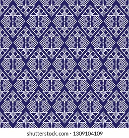 Geometric ethnic pattern traditional Design for background,carpet,wallpaper,clothing,wrapping,Batik,fabric,sarong,Vector illustration embroidery style.