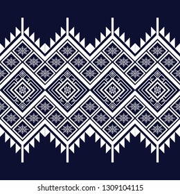 Geometric ethnic pattern traditional Design for background,carpet,wallpaper,clothing,wrapping,Batik,fabric,sarong,Vector illustration embroidery style.