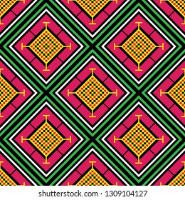 Geometric ethnic pattern traditional Design for background,carpet,wallpaper,clothing,wrapping,Batik,fabric,sarong,Vector illustration embroidery style.
