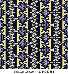 Geometric ethnic pattern traditional Design for background,carpet,wallpaper,clothing,wrapping,Batik,fabric,sarong,Vector illustration embroidery style.