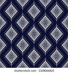 Geometric ethnic pattern traditional Design for background,carpet,wallpaper,clothing,wrapping,Batik,fabric,sarong,Vector illustration embroidery style.