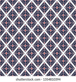 Geometric ethnic pattern traditional Design for background,carpet,wallpaper,clothing,wrapping,Batik,fabric,sarong,Vector illustration embroidery style.