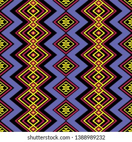 Geometric ethnic pattern traditional Design for background,carpet,wallpaper,clothing,wrapping,Batik,fabric,sarong,Vector illustration embroidery style.