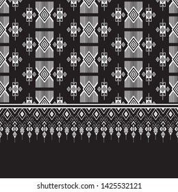 Geometric ethnic pattern traditional Design for background,carpet,wallpaper,clothing,wrapping,Batik,fabric,sarong,Vector illustration embroidery style.