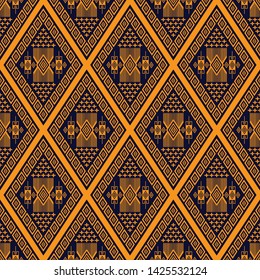 Geometric ethnic pattern traditional Design for background,carpet,wallpaper,clothing,wrapping,Batik,fabric,sarong,Vector illustration embroidery style.