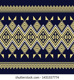 Geometric ethnic pattern traditional Design for background,carpet,wallpaper,clothing,wrapping,Batik,fabric,sarong,Vector illustration embroidery style.