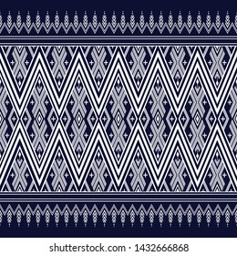 Geometric ethnic pattern traditional Design for background,carpet,wallpaper,clothing,wrapping,Batik,fabric,sarong,Vector illustration embroidery style.