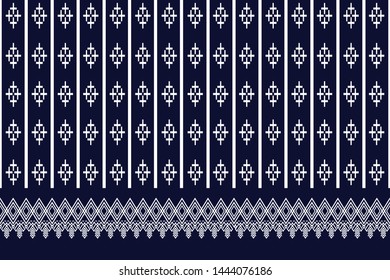 Geometric ethnic pattern traditional Design for background,carpet,wallpaper,clothing,wrapping,Batik,fabric,sarong,Vector illustration embroidery style.