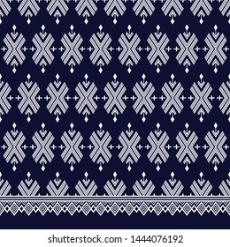 Geometric ethnic pattern traditional Design for background,carpet,wallpaper,clothing,wrapping,Batik,fabric,sarong,Vector illustration embroidery style.