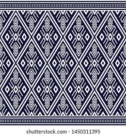 Geometric ethnic pattern traditional Design for background,carpet,wallpaper,clothing,wrapping,Batik,fabric,sarong,Vector illustration embroidery style.