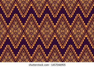 Geometric ethnic pattern traditional Design for background,carpet,wallpaper,clothing,wrapping,Batik,fabric,sarong,Vector illustration embroidery style.