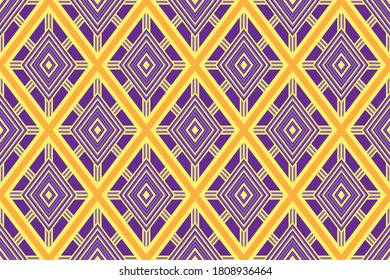 Patrón geométrico étnico tradicional Diseño para fondo, alfombra, papel pintado, ropa, envoltura, Batik, tela, sarong,Estilo de bordado de ilustración vectorial.