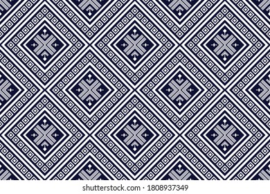 Geometric ethnic pattern traditional Design for background,carpet,wallpaper,clothing,wrapping,Batik,fabric,sarong,Vector illustration embroidery style.