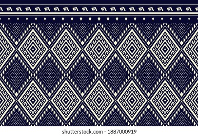 Geometric ethnic pattern traditional Design for background,carpet,wallpaper,clothing,wrapping,Batik,fabric,sarong,Vector illustration embroidery style.