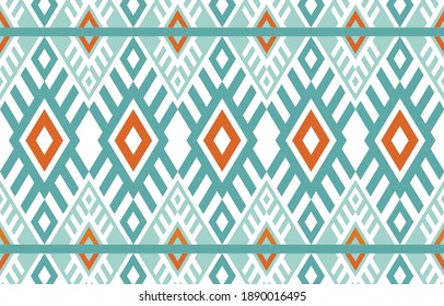 Geometric ethnic pattern traditional Design for background,carpet,wallpaper,clothing,wrapping,Batik,fabric,sarong,Vector illustration embroidery style.