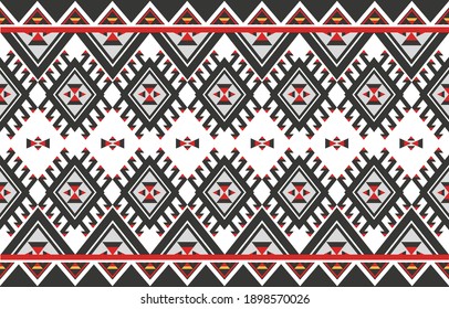 Geometric ethnic pattern traditional design for background, carpet, wallpaper, clothing, wrapping, batik, fabric, sarong. Vector illustration embroidery style.