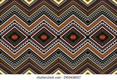Geometric ethnic pattern traditional Design for background, carpet, wallpaper, clothing, wrapping, Batik, fabric, sarong, Embroidery vector illustration pattern.