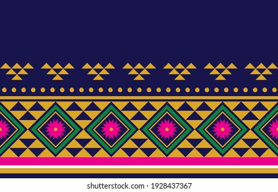 Abstract​ beautiful​ cloth​ geometric ethnic pattern traditional Design for background,carpet,wallpaper,clothing,wrapping,Batik,fabric,sarong,Vector illustration embroidery style, vector​ illustrator.