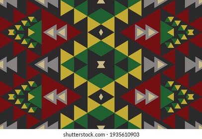 Geometric ethnic pattern traditional Design for background, carpet, wallpaper, clothing, wrapping, Batik, fabric, sarong, Embroidery vector illustration pattern.