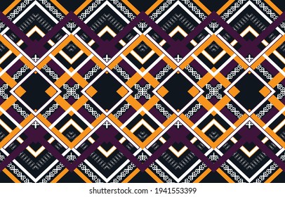 Geometric ethnic pattern traditional Design for background, carpet, wallpaper, clothing, wrapping, Batik, fabric, sarong, Embroidery vector illustration pattern.