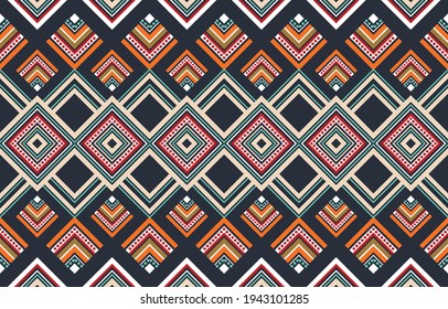 Geometric ethnic pattern traditional Design for background, carpet, wallpaper, clothing, wrapping, Batik, fabric, sarong, Embroidery vector illustration pattern.