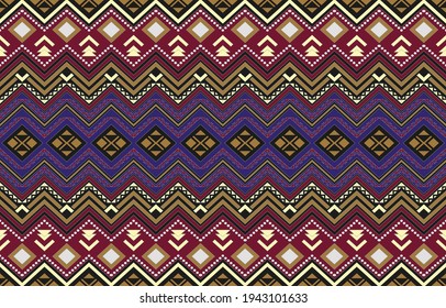 Geometric ethnic pattern traditional Design for background, carpet, wallpaper, clothing, wrapping, Batik, fabric, sarong, Embroidery vector illustration pattern.