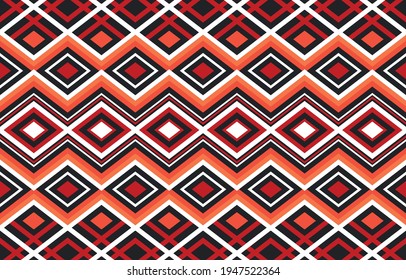 Geometric ethnic pattern traditional Design for background, carpet, wallpaper, clothing, wrapping, Batik, fabric, sarong, Embroidery vector illustration pattern.