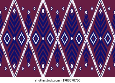 Geometric ethnic pattern traditional Design for background,carpet,wallpaper,clothing,wrapping,Batik,fabric,sarong,Vector illustration embroidery style.