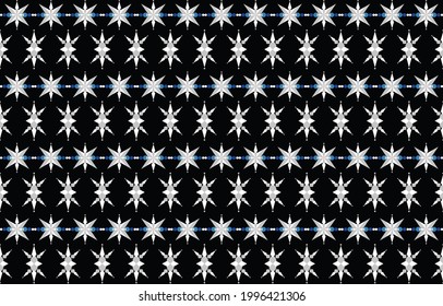 Patrón geométrico étnico tradicional Diseño para fondo, alfombra, Batik, tela, sarong,Estilo de bordado de ilustración vectorial.