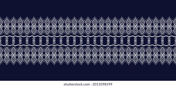 
Patrón geométrico étnico tradicional Diseño para fondo oscuro, alfombra, papel pintado, ropa, envoltura,Batik,tela,sarong,oscuro y blanco Estilo de bordado de ilustración de vectores.eps