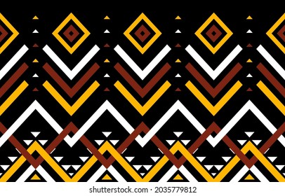 Diseño geométrico tradicional tribal de patrón ininterrumpido para fondo, ilustración, papel pintado, envoltura, tela, textil, publicación, mexicano, indio, azteca