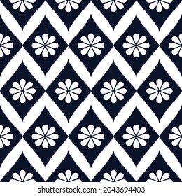 Patrón geométrico étnico tradicional Diseño para fondo, alfombra, papel pintado, ropa, envoltura, Batik, tela, sarong,Estilo de bordado de ilustración vectorial.