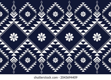 Geometric ethnic pattern traditional Design for background,carpet,wallpaper,clothing,wrapping,Batik,fabric,sarong,Vector illustration embroidery style.