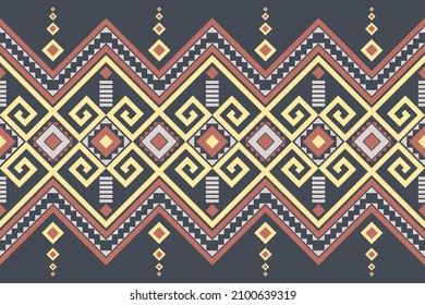 Geometrisches ethnisches Muster traditionelles Design für Hintergrund, Tapete, Teppich, Kleidung, Umhüllung, Batik, Gewebe, Vektorgrafik Stickereien Stil.