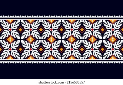 Geometrisches ethnisches Muster traditionelles Design für Hintergrund, Teppich, Tapete, Kleidung, Umhüllung, Batik, Stoff, Sarkong. Stickereistil.Vektorgrafik