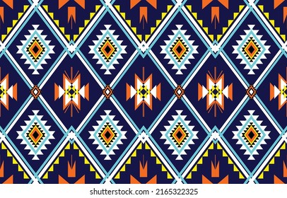 Geometric ethnic pattern traditional Design for background,carpet,wallpaper,clothing,wrapping,Batik,fabric,sarong,Vector illustration embroidery style.