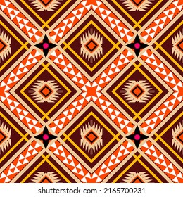 Geometric ethnic pattern traditional Design for background,carpet,wallpaper,clothing,wrapping,Batik,fabric,sarong,Vector illustration embroidery style.