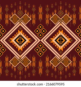 Geometric ethnic pattern traditional Design for background,carpet,wallpaper,clothing,wrapping,Batik,fabric,sarong,Vector illustration embroidery style.
