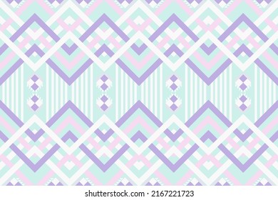 Geometrisches ethnisches Muster traditionelles Design für Hintergrund, Teppich, Tapeten, Kleidung, Umhüllung, Stoff, Vektorgrafik.Stickereistil.