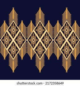 Patrón geométrico étnico tradicional Diseño para el fondo, alfombra, papel pintado, ropa, envoltura, Batik, tela, Vector ilustración estilo bordado.