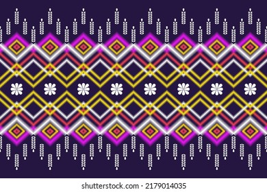 

Geometric ethnic pattern traditional Design for background,carpet,wallpaper,clothing,wrapping,Batik,fabric,sarong,Vector illustration embroidery style. fabric Bohemian fashion,texture. African rug